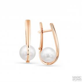 Золотые серьги Мастер Бриллиант 01M02-2-817-0500-110 с жемчугом 01M02-2-817-0500-110 фото