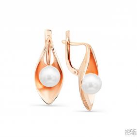 Золотые серьги Мастер Бриллиант 01M02-2-956-0500-010 с жемчугом 01M02-2-956-0500-010 фото