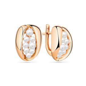 Золотые серьги Мастер Бриллиант 01M02-3-424-0500-010 с жемчугом 01M02-3-424-0500-010 фото