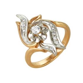 Золотое кольцо Мастер Бриллиант 01M1-104-357 с бриллиантом 01M1-104-357 фото