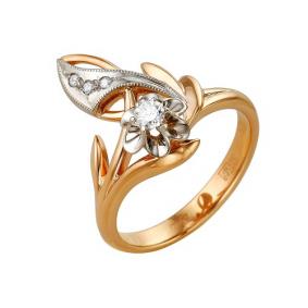 Золотое кольцо Мастер Бриллиант 01M1-104-361/1 с бриллиантом 01M1-104-361/1 фото