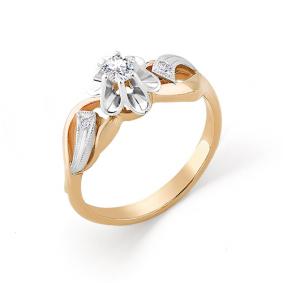 Золотое кольцо Мастер Бриллиант 01M1-104-377 с бриллиантом 01M1-104-377 фото