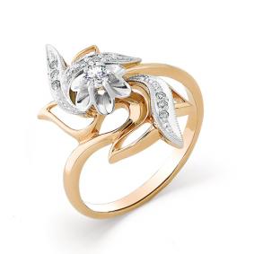 Золотое кольцо Мастер Бриллиант 01M1-104-458 с бриллиантом 01M1-104-458 фото