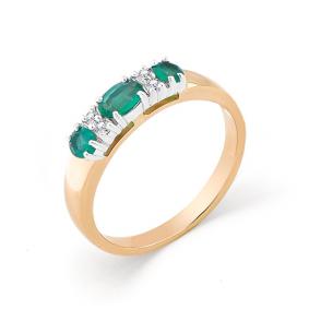 Золотое кольцо Мастер Бриллиант 01M1-104-658-01 с бриллиантом и изумрудом 01M1-104-658-01 фото