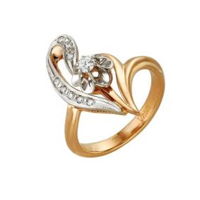 Золотое кольцо Мастер Бриллиант 01M1-104-664 с бриллиантом 01M1-104-664 фото