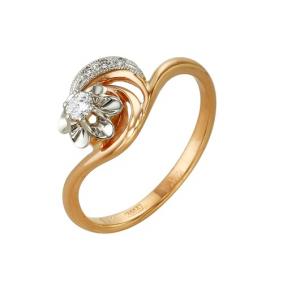 Золотое кольцо Мастер Бриллиант 01M1-104-665 с бриллиантом 01M1-104-665 фото