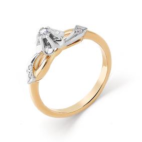 Золотое кольцо Мастер Бриллиант 01M1-104-792 с бриллиантом 01M1-104-792 фото