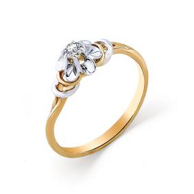 Золотое кольцо Мастер Бриллиант 01M1-104-882 с бриллиантом 01M1-104-882 фото