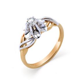 Золотое кольцо Мастер Бриллиант 01M1-104-886 с бриллиантом 01M1-104-886 фото