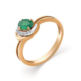 Золотое кольцо Мастер Бриллиант 01M1-104-905-01 с бриллиантом и изумрудом 01M1-104-905-01 фото