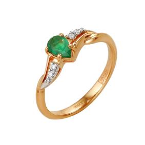 Золотое кольцо Мастер Бриллиант 01M1-104-960-01 с бриллиантом и изумрудом 01M1-104-960-01 фото