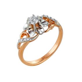 Золотое кольцо Мастер Бриллиант 01M1-104-972 с бриллиантом 01M1-104-972 фото