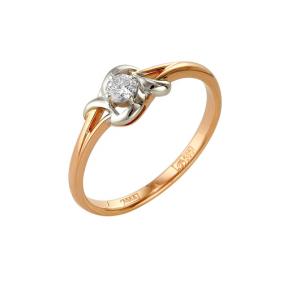 Золотое кольцо Мастер Бриллиант 01M1-104-988 с бриллиантом 01M1-104-988 фото