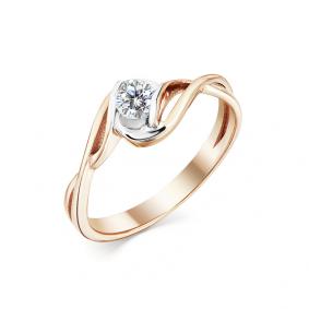 Золотое кольцо Мастер Бриллиант 01M1-104-998 с бриллиантом 01M1-104-998 фото