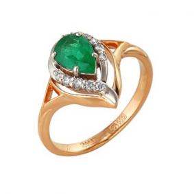 Золотое кольцо Мастер Бриллиант 01M1-105-03-01 с бриллиантом и изумрудом 01M1-105-03-01 фото