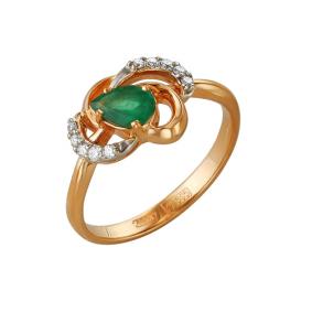 Золотое кольцо Мастер Бриллиант 01M1-105-109-01 с бриллиантом и изумрудом 01M1-105-109-01 фото