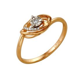 Золотое кольцо Мастер Бриллиант 01M1-105-139 с бриллиантом 01M1-105-139 фото