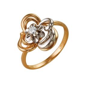 Золотое кольцо Мастер Бриллиант 01M1-105-140 с бриллиантом 01M1-105-140 фото