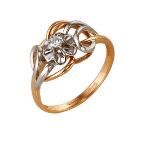 Золотое кольцо Мастер Бриллиант 01M1-105-184 с бриллиантом 01M1-105-184 фото