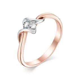 Золотое кольцо Мастер Бриллиант 01M1-105-28 с бриллиантом 01M1-105-28 фото