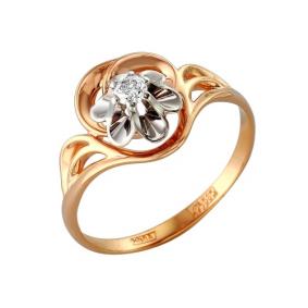 Золотое кольцо Мастер Бриллиант 01M1-105-282 с бриллиантом 01M1-105-282 фото