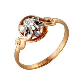 Золотое кольцо Мастер Бриллиант 01M1-105-283 с бриллиантом 01M1-105-283 фото