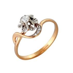 Золотое кольцо Мастер Бриллиант 01M1-105-295 с бриллиантом 01M1-105-295 фото