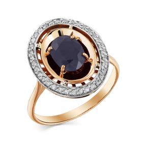 Золотое кольцо Мастер Бриллиант 01M1-105-299-02 с бриллиантом и сапфиром 01M1-105-299-02 фото