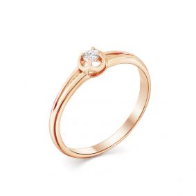 Золотое кольцо Мастер Бриллиант 01M1-105-410 с бриллиантом 01M1-105-410 фото