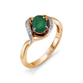 Золотое кольцо Мастер Бриллиант 01M1-105-584-01 с бриллиантом и изумрудом 01M1-105-584-01 фото