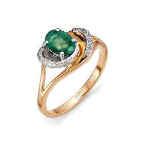 Золотое кольцо Мастер Бриллиант 01M1-105-606-01 с бриллиантом и изумрудом 01M1-105-606-01 фото