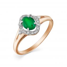 Золотое кольцо Мастер Бриллиант 01M1-105-64-01 с бриллиантом и изумрудом 01M1-105-64-01 фото