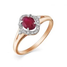 Золотое кольцо Мастер Бриллиант 01M1-105-64-03 с бриллиантом и рубином 01M1-105-64-03 фото