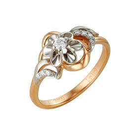 Золотое кольцо Мастер Бриллиант 01M1-105-76 с бриллиантом 01M1-105-76 фото