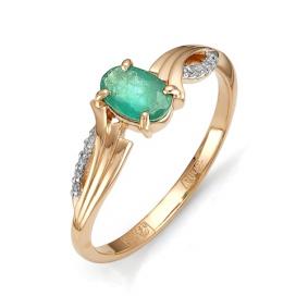 Золотое кольцо Мастер Бриллиант 01M1-105-779-01 с бриллиантом и изумрудом 01M1-105-779-01 фото