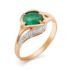 Золотое кольцо Мастер Бриллиант 01M1-105-89-01 с бриллиантом и изумрудом 01M1-105-89-01 фото