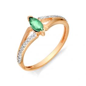 Золотое кольцо Мастер Бриллиант 01M1-105-957-01 с бриллиантом и изумрудом 01M1-105-957-01 фото