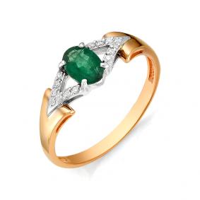 Золотое кольцо Мастер Бриллиант 01M1-105-958-01 с бриллиантом и изумрудом 01M1-105-958-01 фото