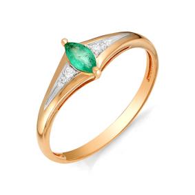 Золотое кольцо Мастер Бриллиант 01M1-105-961-01 с бриллиантом и изумрудом 01M1-105-961-01 фото