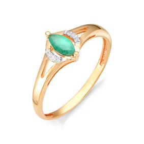 Золотое кольцо Мастер Бриллиант 01M1-105-969-01 с бриллиантом и изумрудом 01M1-105-969-01 фото
