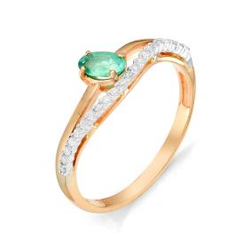 Золотое кольцо Мастер Бриллиант 01M1-105-974-01 с бриллиантом и изумрудом 01M1-105-974-01 фото