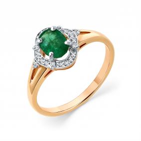 Золотое кольцо Мастер Бриллиант 01M1-105064-00-01 с бриллиантом и изумрудом 01M1-105064-00-01 фото