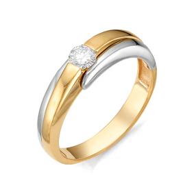 Золотое кольцо Мастер Бриллиант 01M1-106-111 с бриллиантом 01M1-106-111 фото