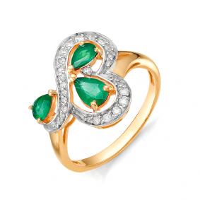 Золотое кольцо Мастер Бриллиант 01M1-106-138-01 с бриллиантом и изумрудом 01M1-106-138-01 фото