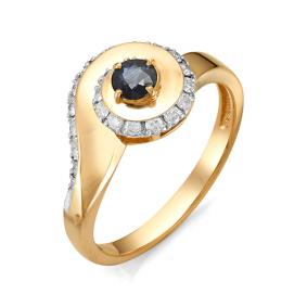 Золотое кольцо Мастер Бриллиант 01M1-106-180-02 с бриллиантом и сапфиром 01M1-106-180-02 фото
