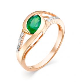 Золотое кольцо Мастер Бриллиант 01M1-106-194-01 с бриллиантом и изумрудом 01M1-106-194-01 фото