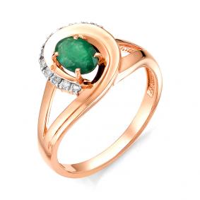 Золотое кольцо Мастер Бриллиант 01M1-106-197-01 с бриллиантом и изумрудом 01M1-106-197-01 фото