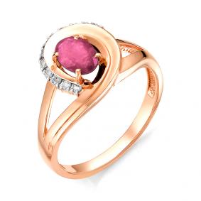Золотое кольцо Мастер Бриллиант 01M1-106-197-03 с бриллиантом и рубином 01M1-106-197-03 фото