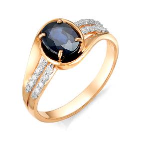 Золотое кольцо Мастер Бриллиант 01M1-106-198-02 с бриллиантом и сапфиром 01M1-106-198-02 фото
