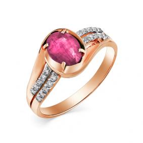 Золотое кольцо Мастер Бриллиант 01M1-106-198-03 с бриллиантом и рубином 01M1-106-198-03 фото